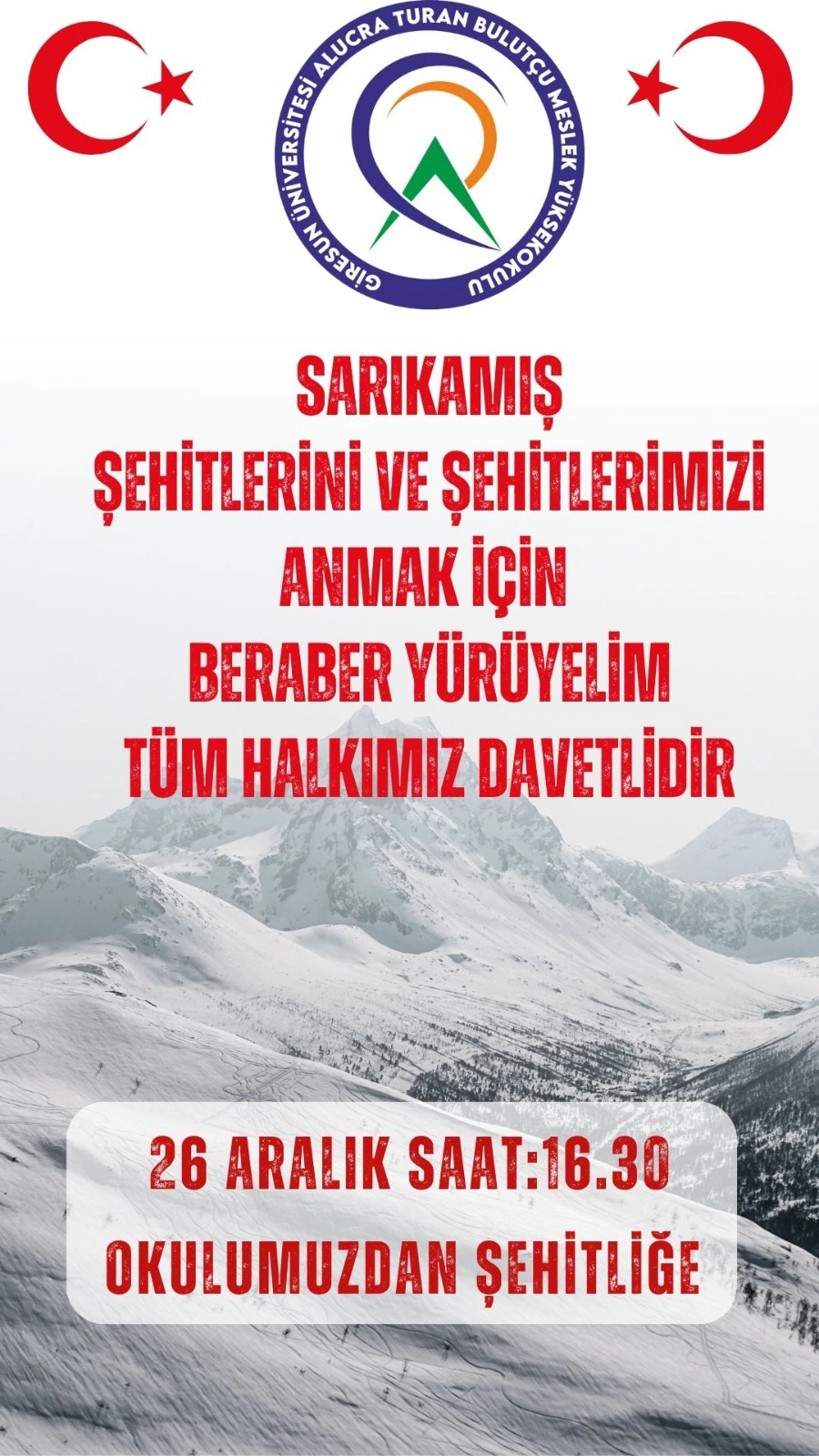 alucra gazetesi alucra haberleri giresun haberleri alucraturan bulutcu myo sarikamis sehitleri icin yuruyecek 2 1 Alucra, Alucra Gazetesi, Alucra Haberleri