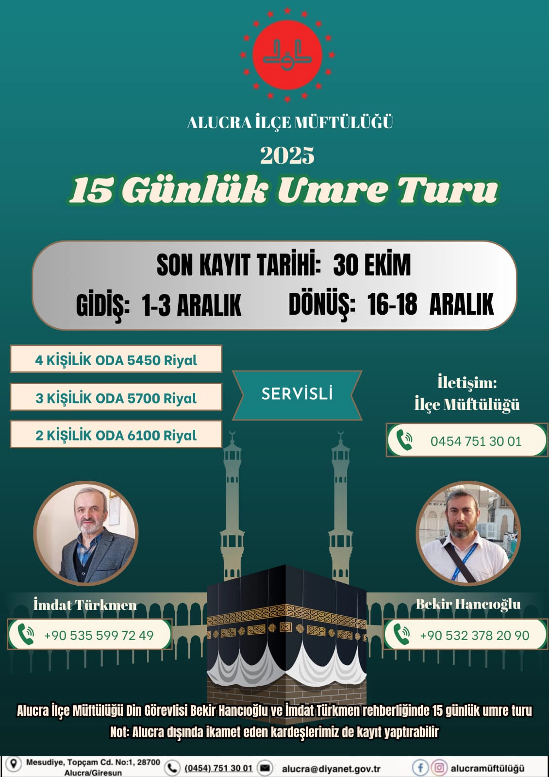 ALUCRA 'DAN 15 GÜNLÜK UMRE TURU BAŞVURULARI BAŞLADI Alucra, Alucra Gazetesi, Alucra Haberleri alucradan 15 gunluk umre turu basvurulari basladi 3 Alucra, Alucra Gazetesi, Alucra Haberleri